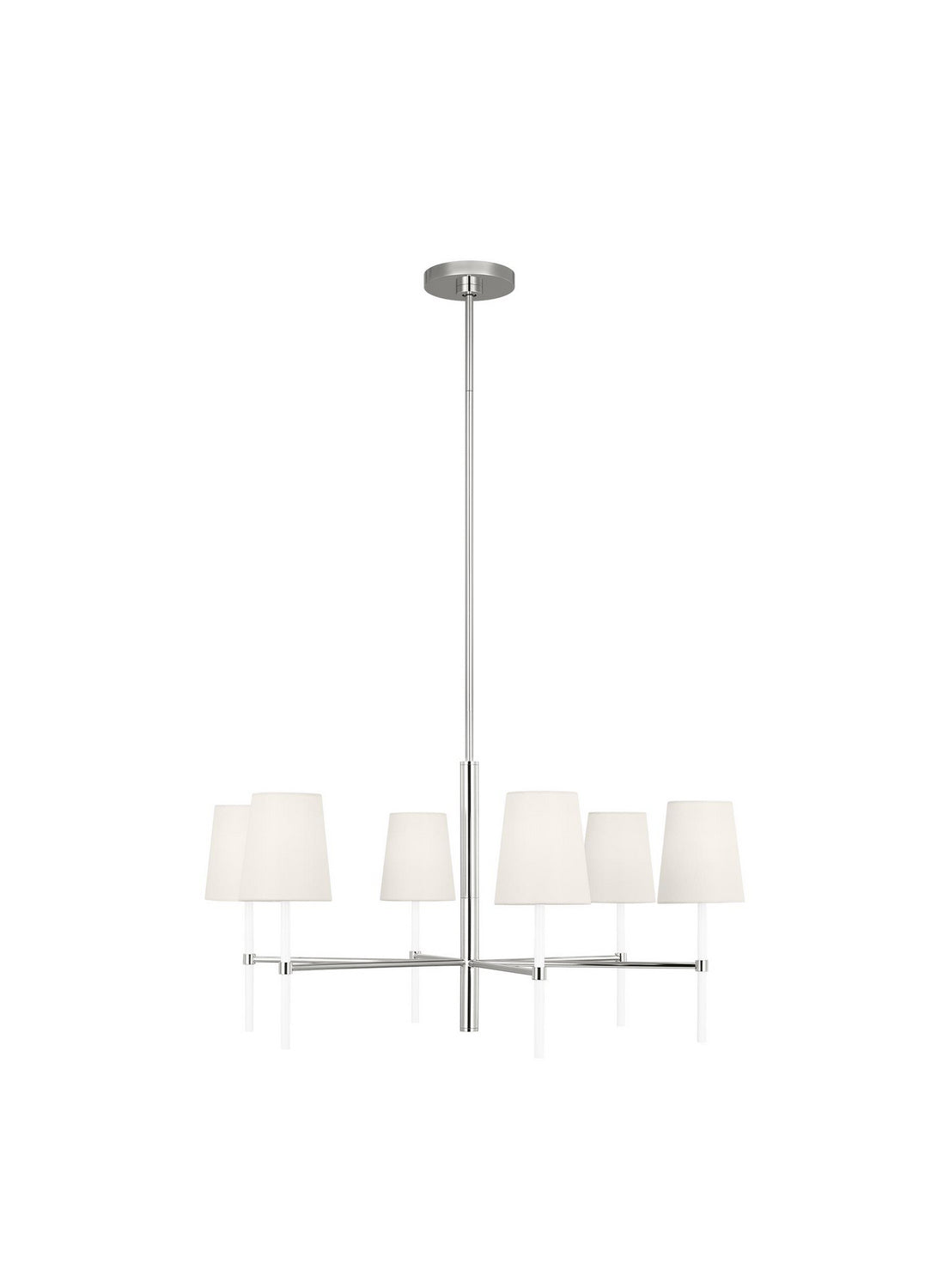 Visual Comfort Studio - KSC1086PNGW - Six Light Chandelier - Monroe - Polished Nickel