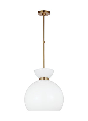 Visual Comfort Studio - KSP1021BBSMG - One Light Pendant - Londyn - Burnished Brass with Milk White Glass