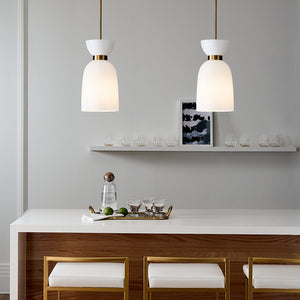 Visual Comfort Studio - KSP1031BBSMG - One Light Pendant - Londyn - Burnished Brass with Milk White Glass