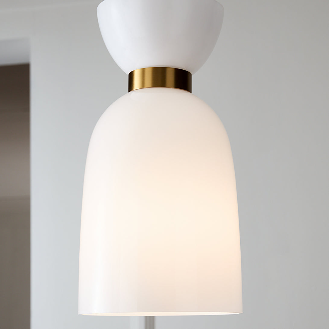 Visual Comfort Studio - KSP1031BBSMG - One Light Pendant - Londyn - Burnished Brass with Milk White Glass