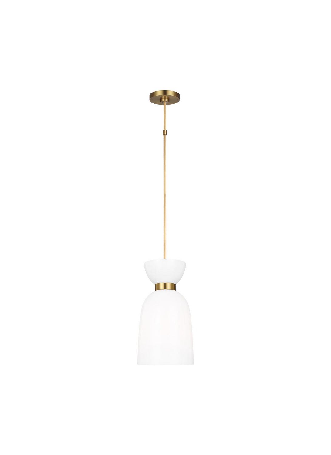 Visual Comfort Studio - KSP1031BBSMG - One Light Pendant - Londyn - Burnished Brass with Milk White Glass