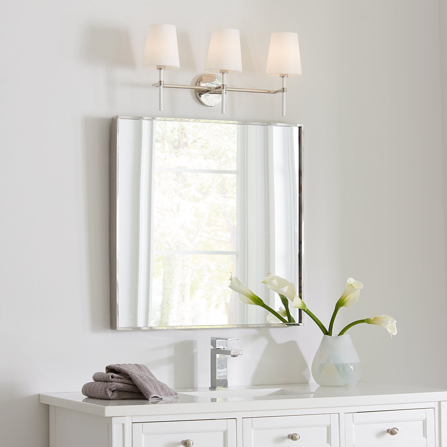 Visual Comfort Studio - KSV1013PNGW - Three Light Vanity - Monroe - Polished Nickel