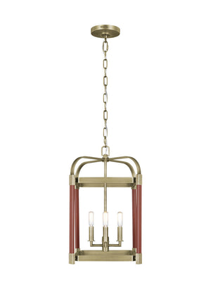 Visual Comfort Studio - LC1134TWB - Four Light Lantern - Hadley - Time Worn Brass