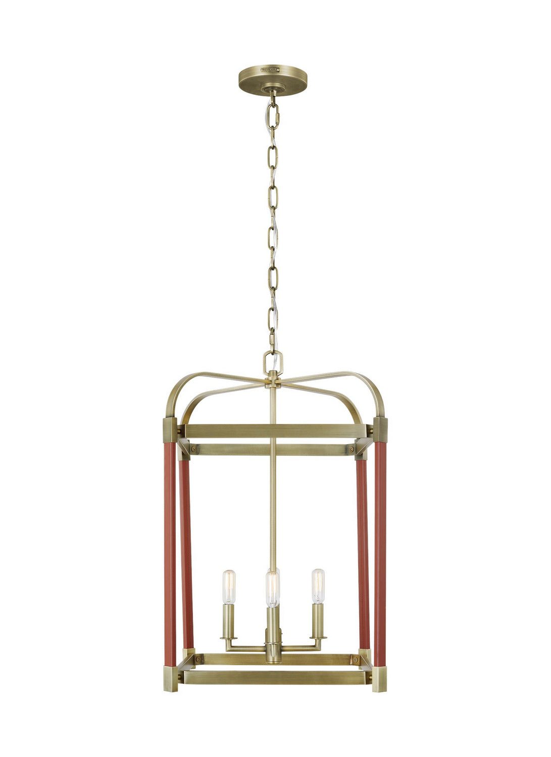 Visual Comfort Studio - LC1144TWB - Four Light Lantern - Hadley - Time Worn Brass