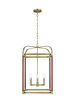 Visual Comfort Studio - LC1156TWB - Six Light Lantern - Hadley - Time Worn Brass