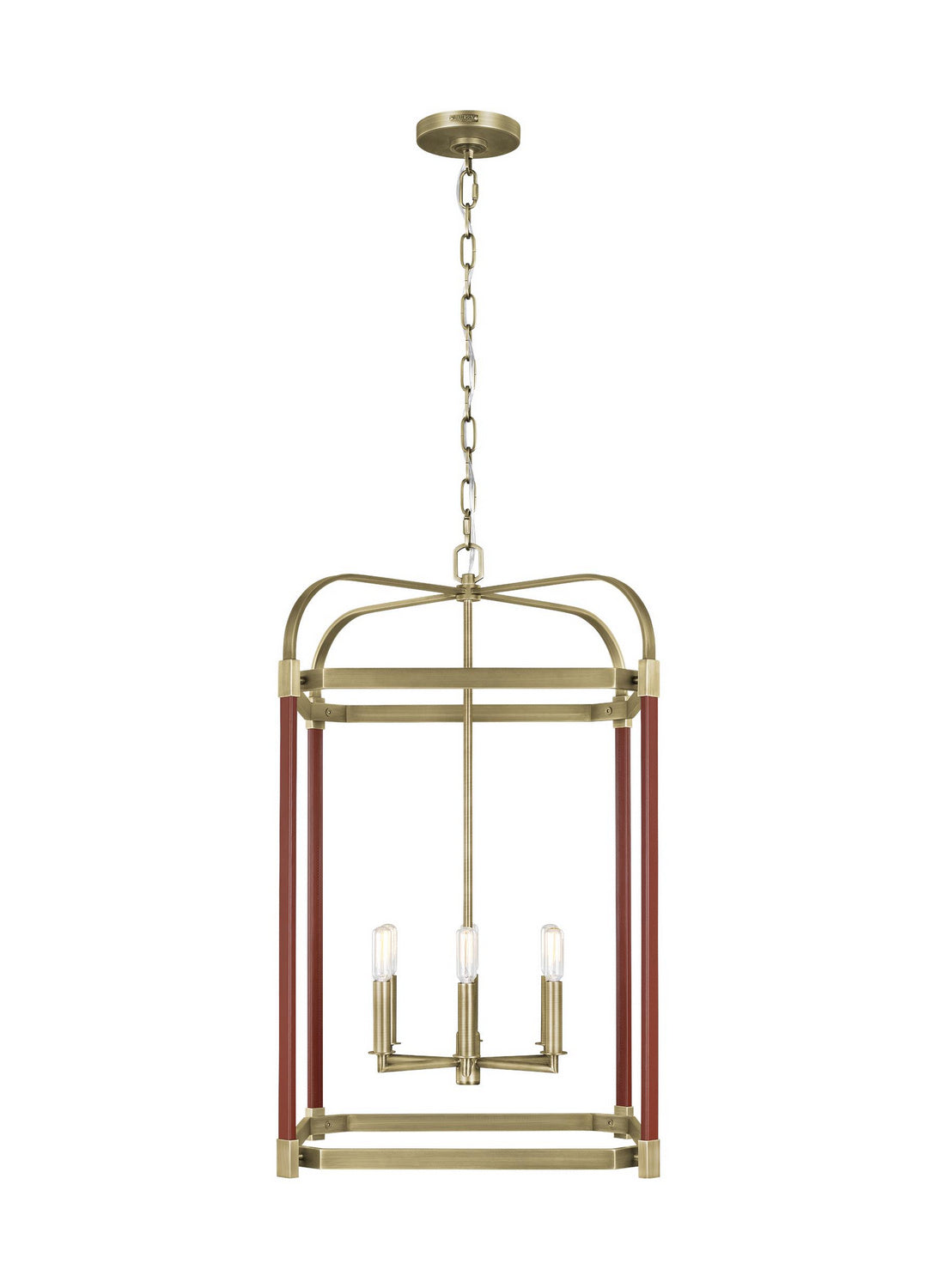 Visual Comfort Studio - LC1156TWB - Six Light Lantern - Hadley - Time Worn Brass