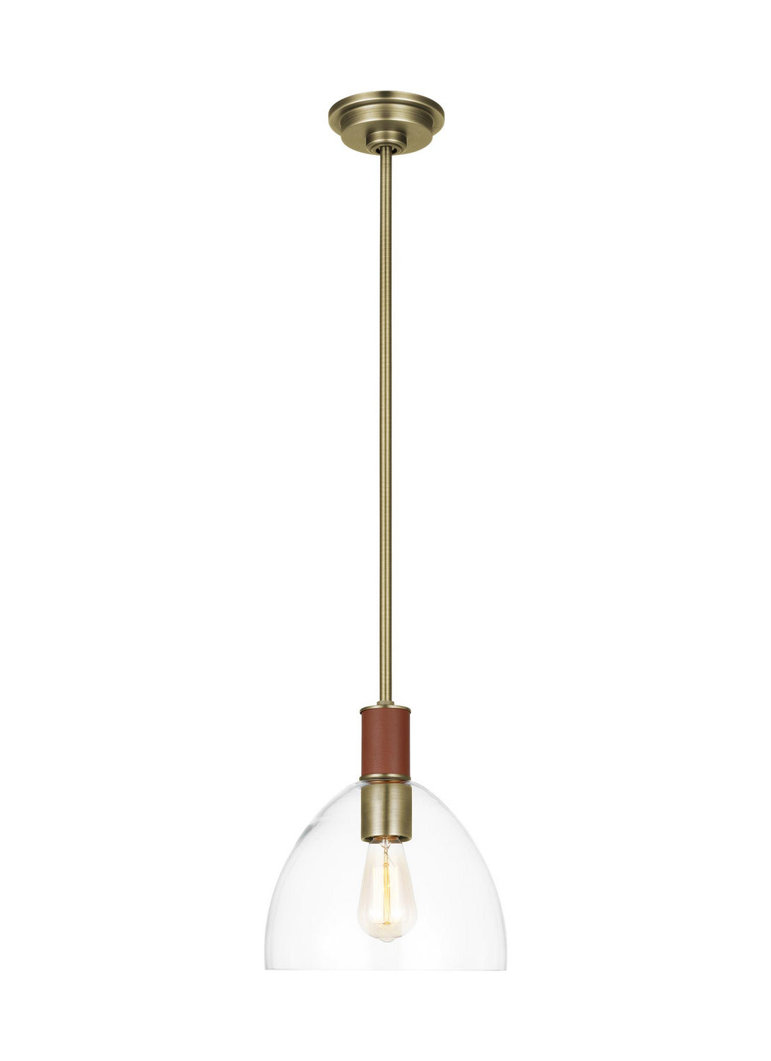 Visual Comfort Studio - LP1041TWBCG - One Light Pendant - Hadley - Time Worn Brass