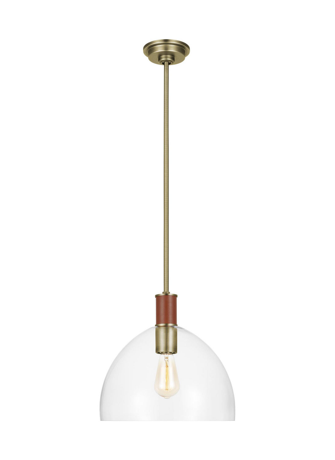 Visual Comfort Studio - LP1051TWBCG - One Light Pendant - Hadley - Time Worn Brass