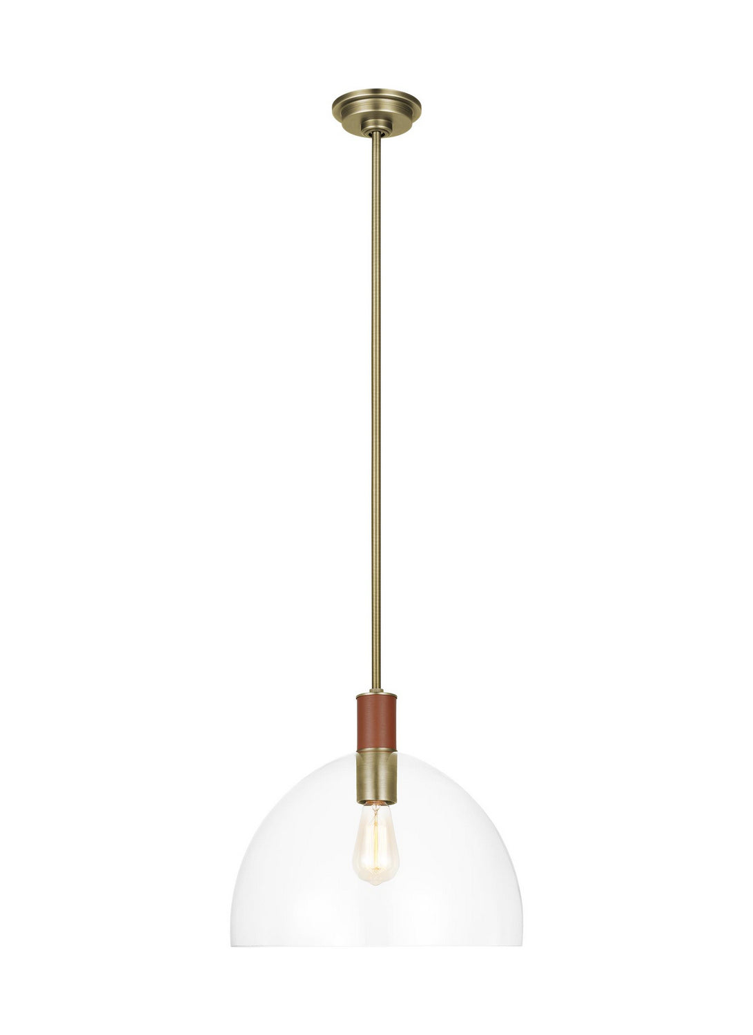 Visual Comfort Studio - LP1061TWBCG - One Light Pendant - Hadley - Time Worn Brass