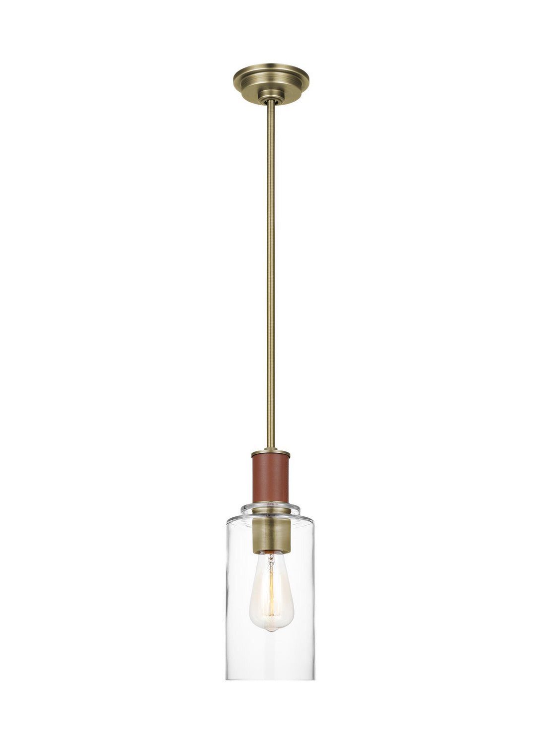 Visual Comfort Studio - LP1071TWBCG - One Light Pendant - Hadley - Time Worn Brass