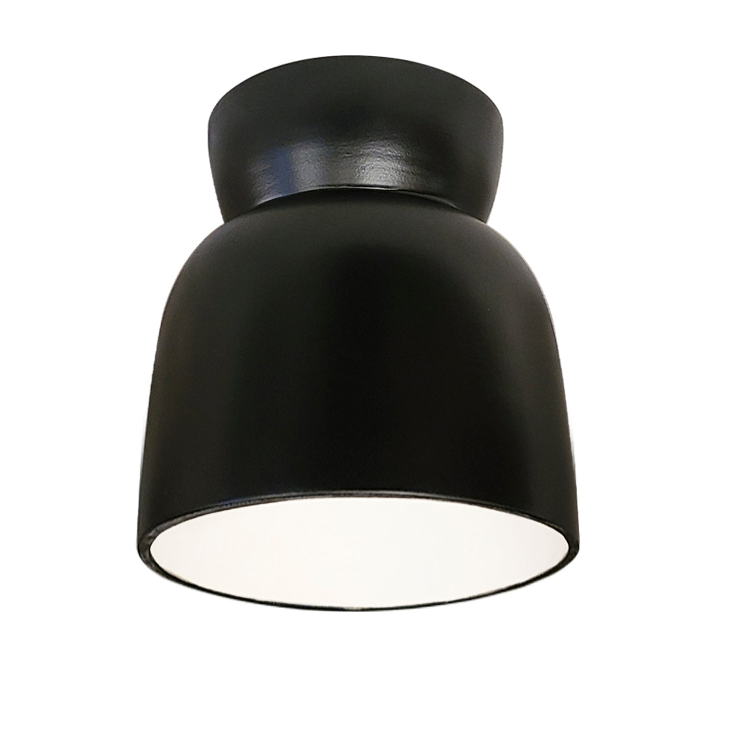 Justice Designs - CER-6190-CRB - One Light Flush-Mount - Radiance Collection - Carbon - Matte Black