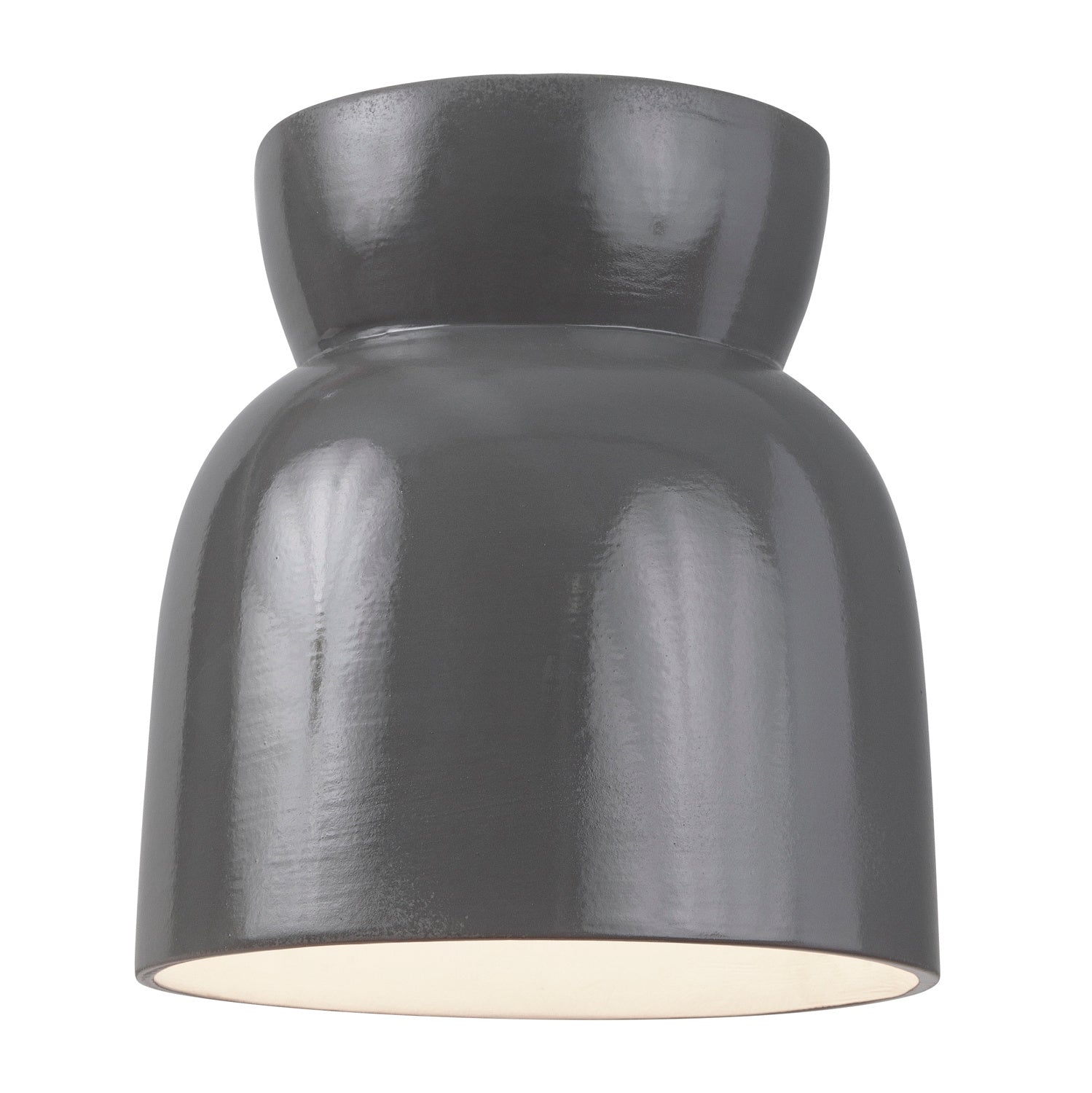 Justice Designs - CER-6190-GRY - One Light Flush-Mount - Radiance Collection - Gloss Grey