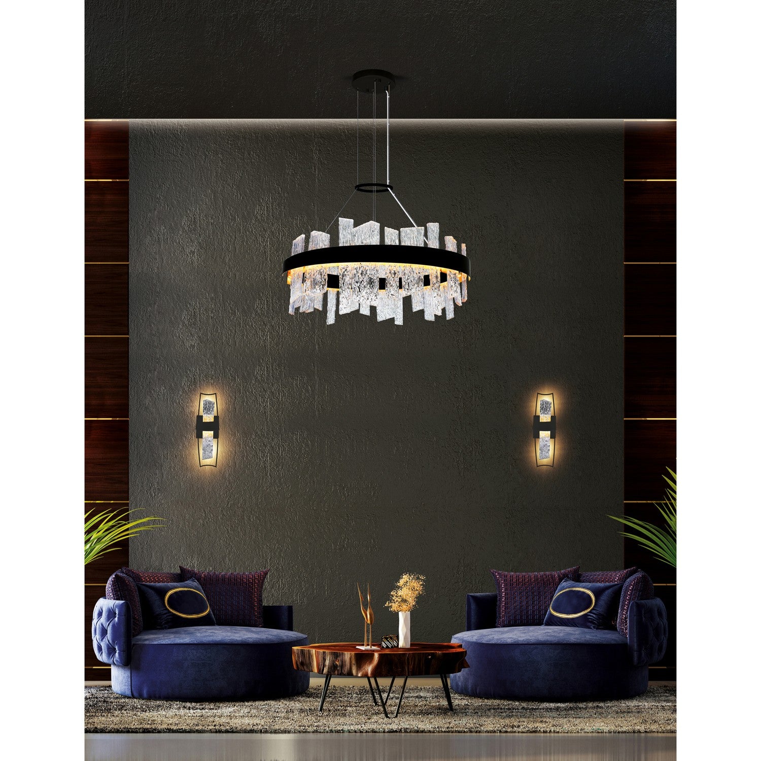 CWI Lighting - 1246P32-101 - LED Chandelier - Guadiana - Black & Satin Gold