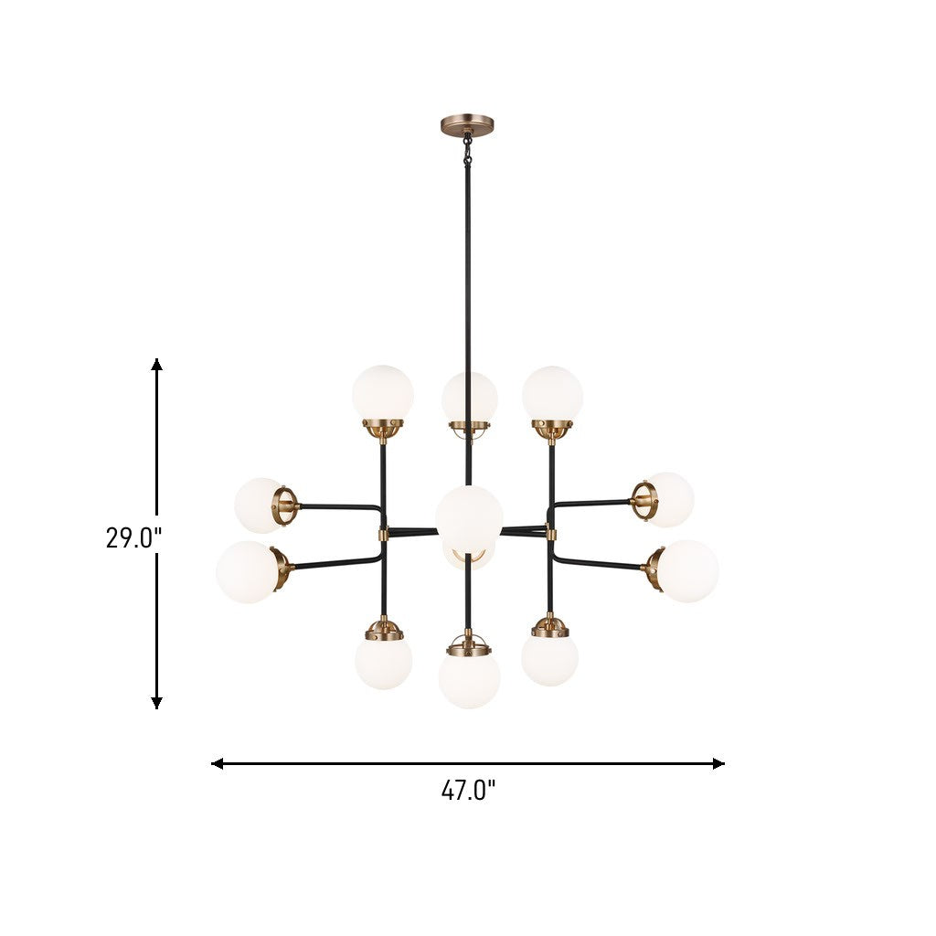 Visual Comfort Studio - 3187912-848 - 12 Light Chandelier - Cafe - Satin Brass