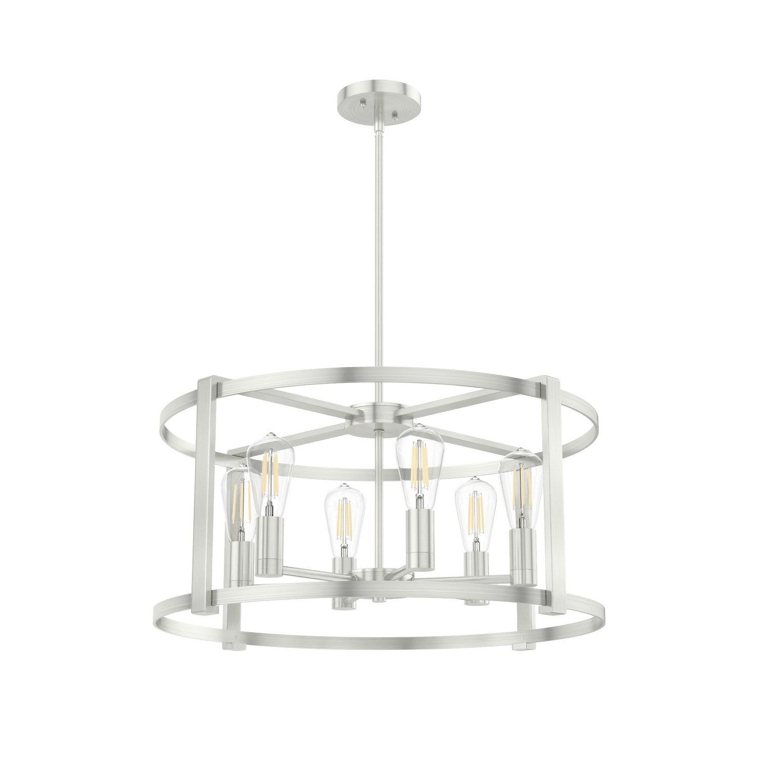 Hunter - 19118 - Six Light Chandelier - Astwood - Brushed Nickel