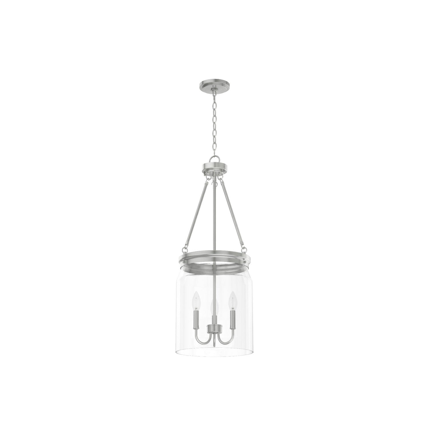 Hunter - 19154 - Three Light Pendant - Devon Park - Brushed Nickel