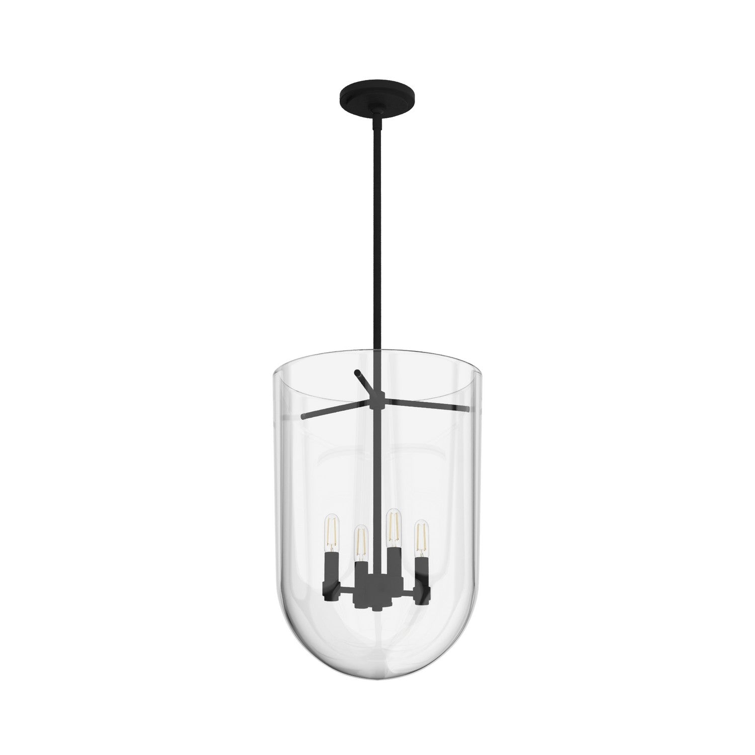 Hunter - 19320 - Four Light Pendant - Sacha - Natural Black Iron