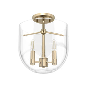 Hunter - 19387 - Three Light Flush Mount - Sacha - Alturas Gold