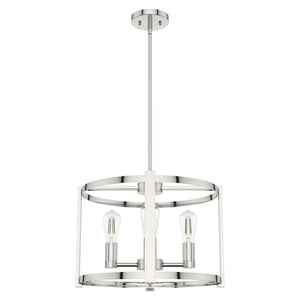 Hunter - 19957 - Four Light Chandelier - Astwood - Polished Nickel
