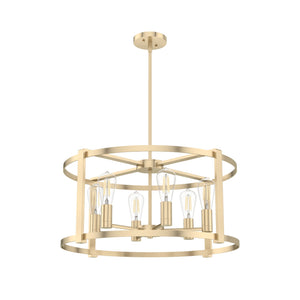 Hunter - 19960 - Six Light Chandelier - Astwood - Alturas Gold