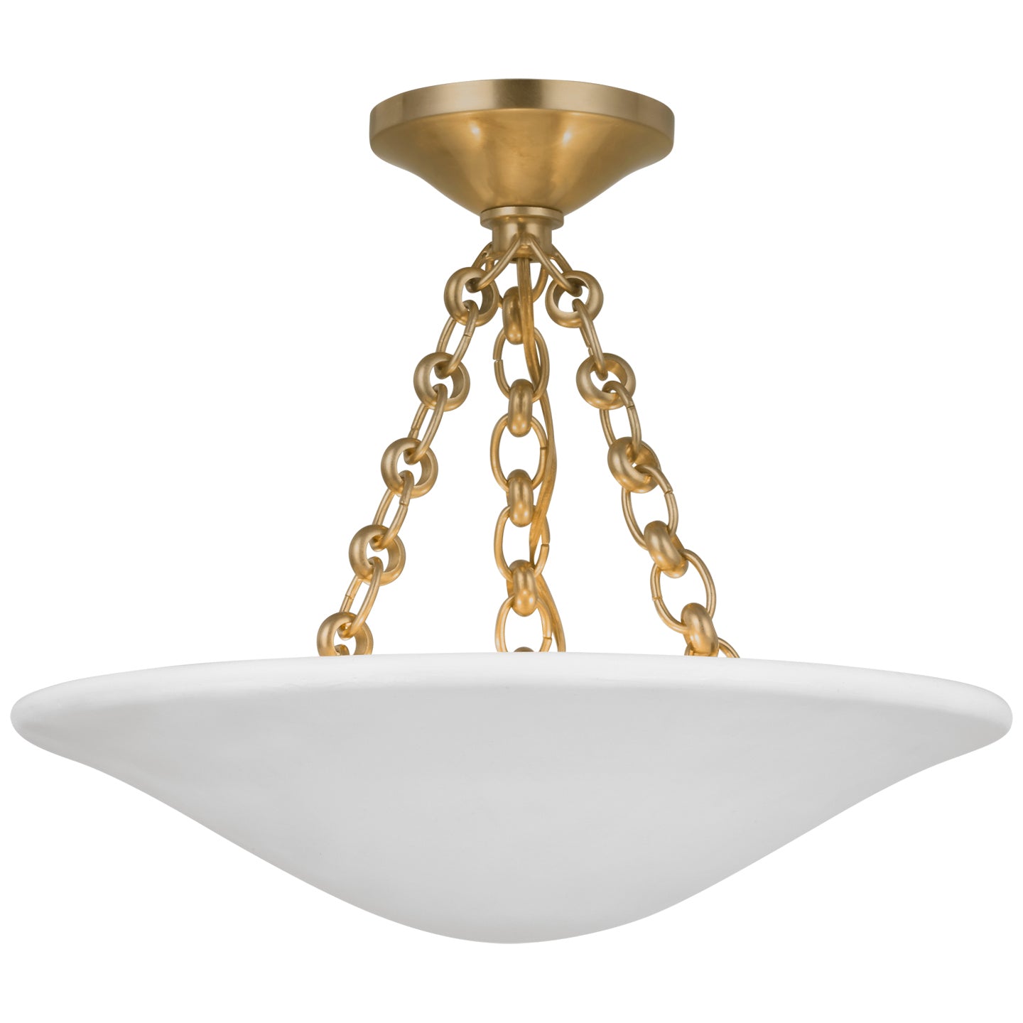 Visual Comfort Signature - ARN 4425HAB-PW - LED Semi Flush Mount - Mollino - Hand-Rubbed Antique Brass