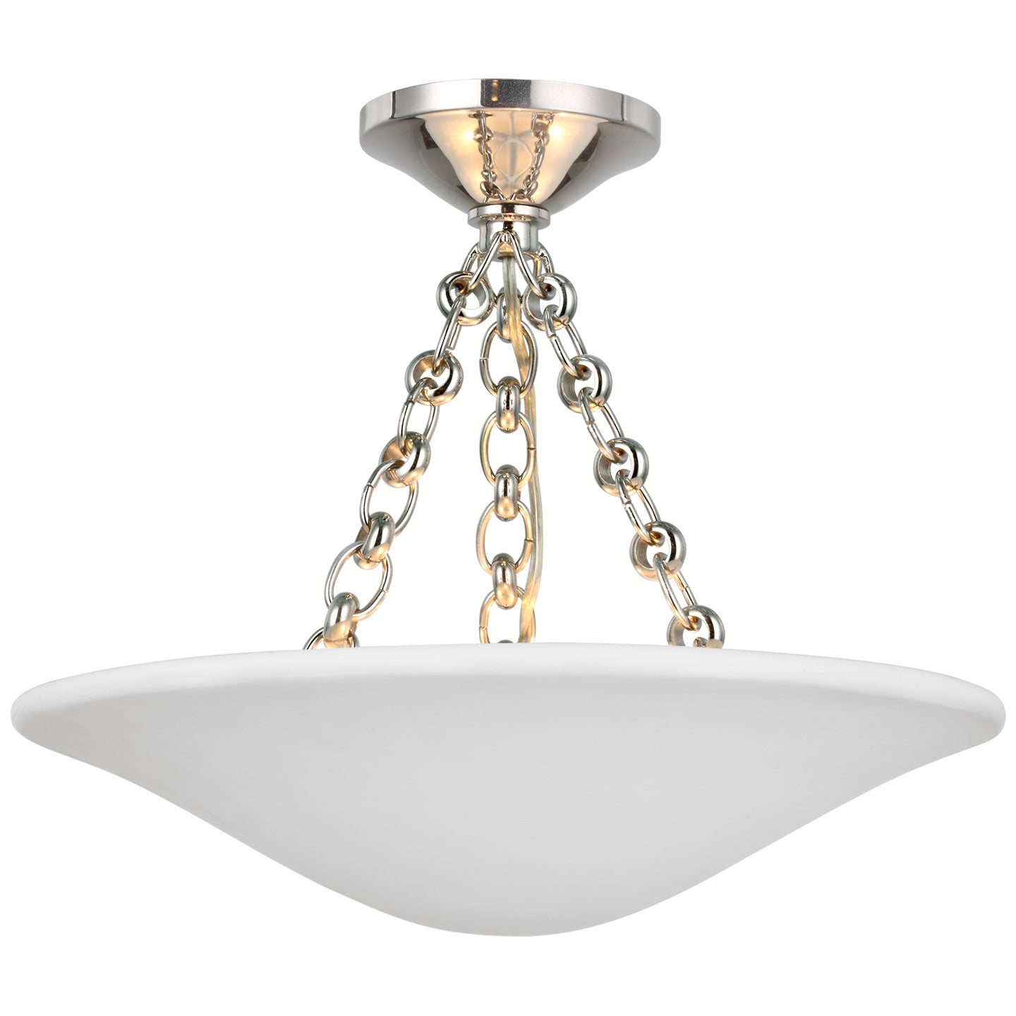 Visual Comfort Signature - ARN 4425PN-PW - LED Semi Flush Mount - Mollino - Polished Nickel