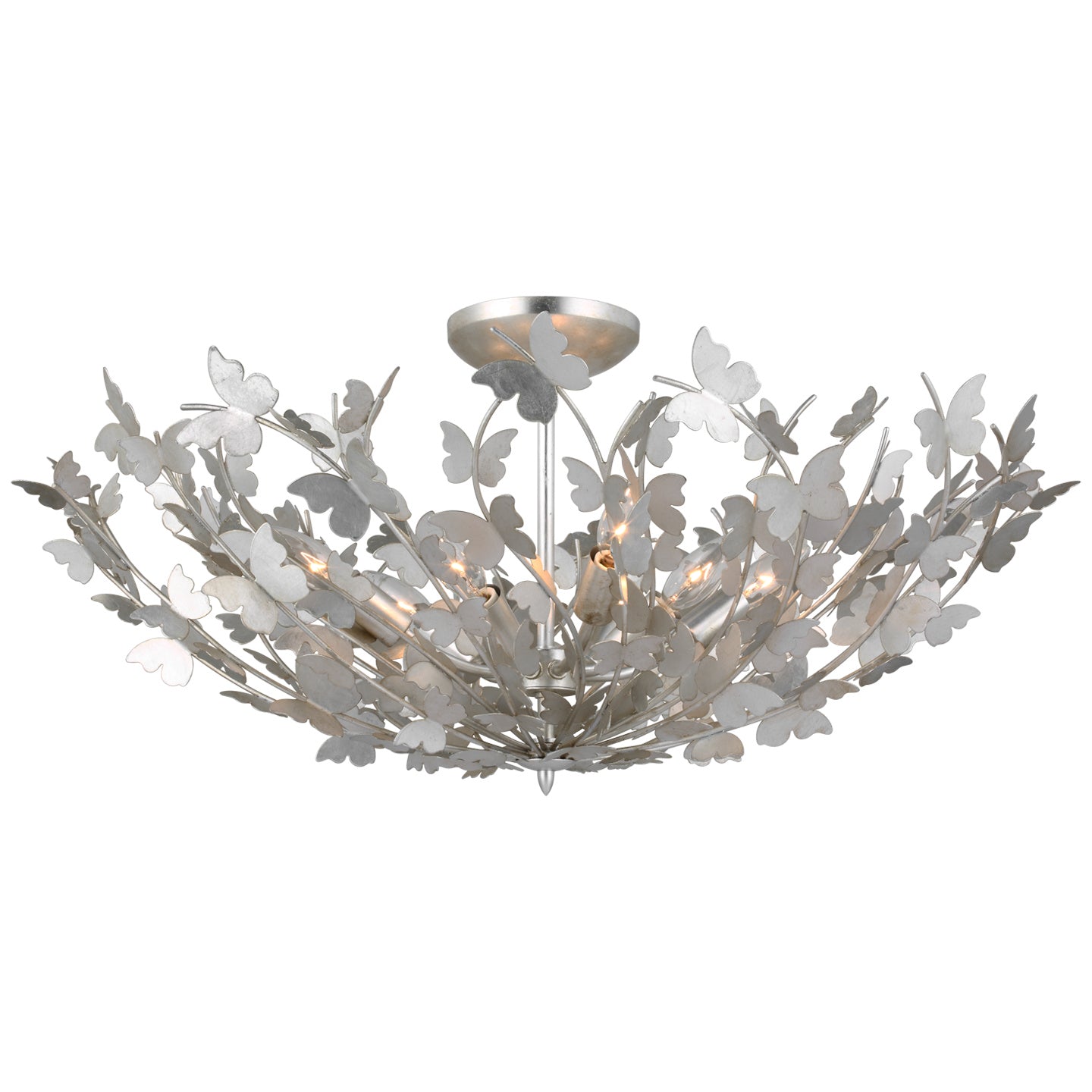 Visual Comfort Signature - JN 4405BSL - LED Semi Flush Mount - Farfalle - Burnished Silver Leaf