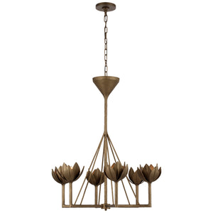 Visual Comfort Signature - JN 5003ABL - Six Light Chandelier - Alberto - Antique Bronze Leaf