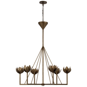 Visual Comfort Signature - JN 5004ABL - Six Light Chandelier - Alberto - Antique Bronze Leaf