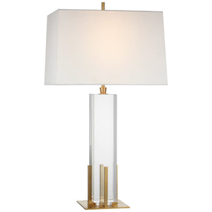 Visual Comfort Signature - TOB 3920CG/HAB-L - LED Table Lamp - Gironde - Crystal and Hand-Rubbed Antique Brass