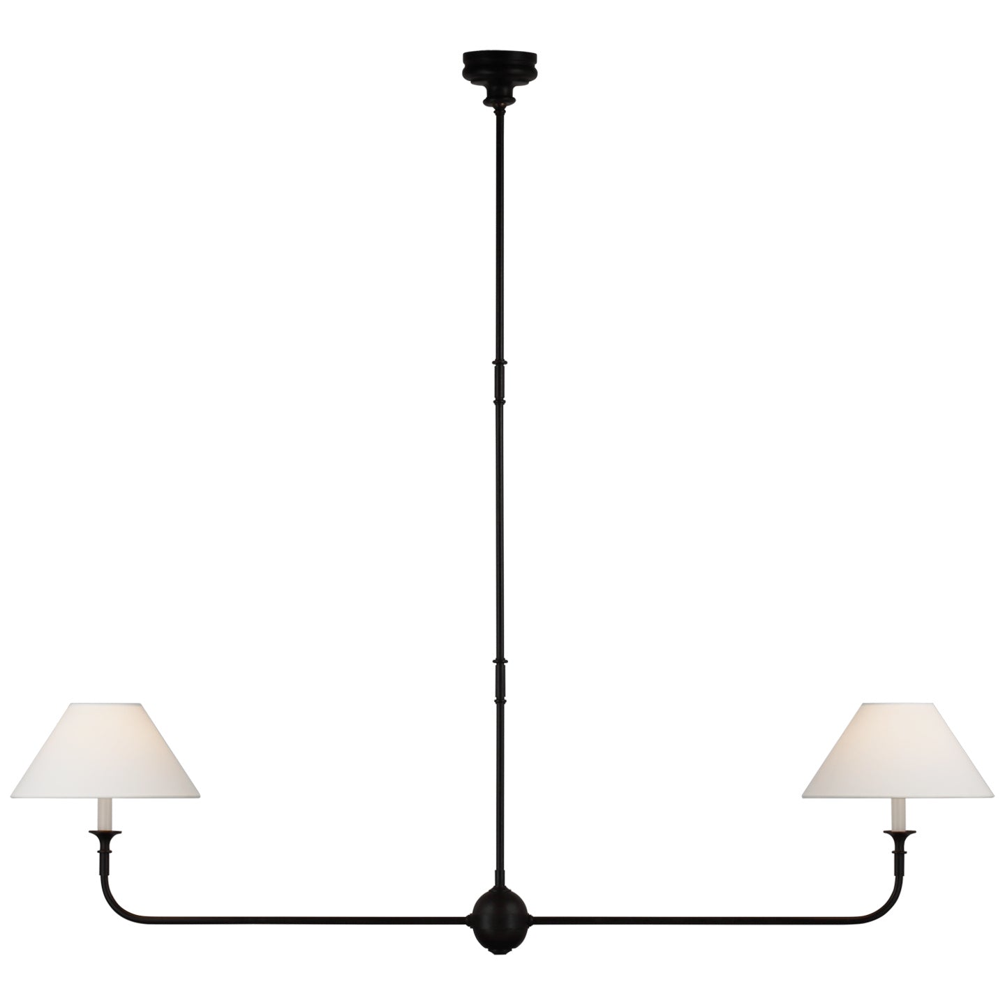 Visual Comfort Signature - TOB 5455AI/EBO-L - LED Linear Pendant - Piaf - Aged Iron and Ebonized Oak