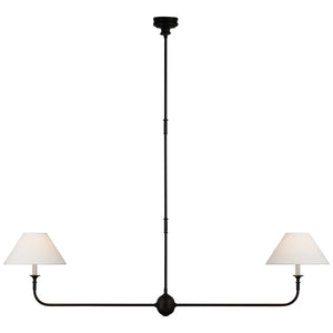 Visual Comfort Signature - TOB 5455AI/EBO-L - LED Linear Pendant - Piaf - Aged Iron and Ebonized Oak