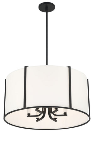 Crystorama - CAR-9206-BK - Six Light Pendant - Carlyn - Black