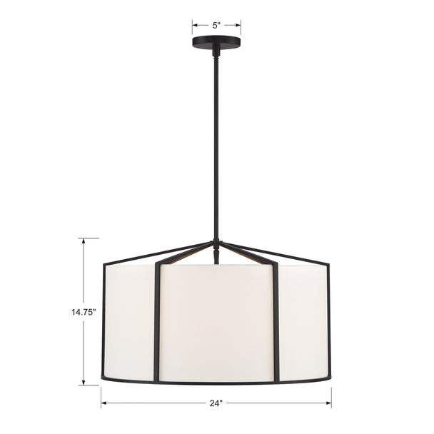 Crystorama - CAR-9206-BK - Six Light Pendant - Carlyn - Black