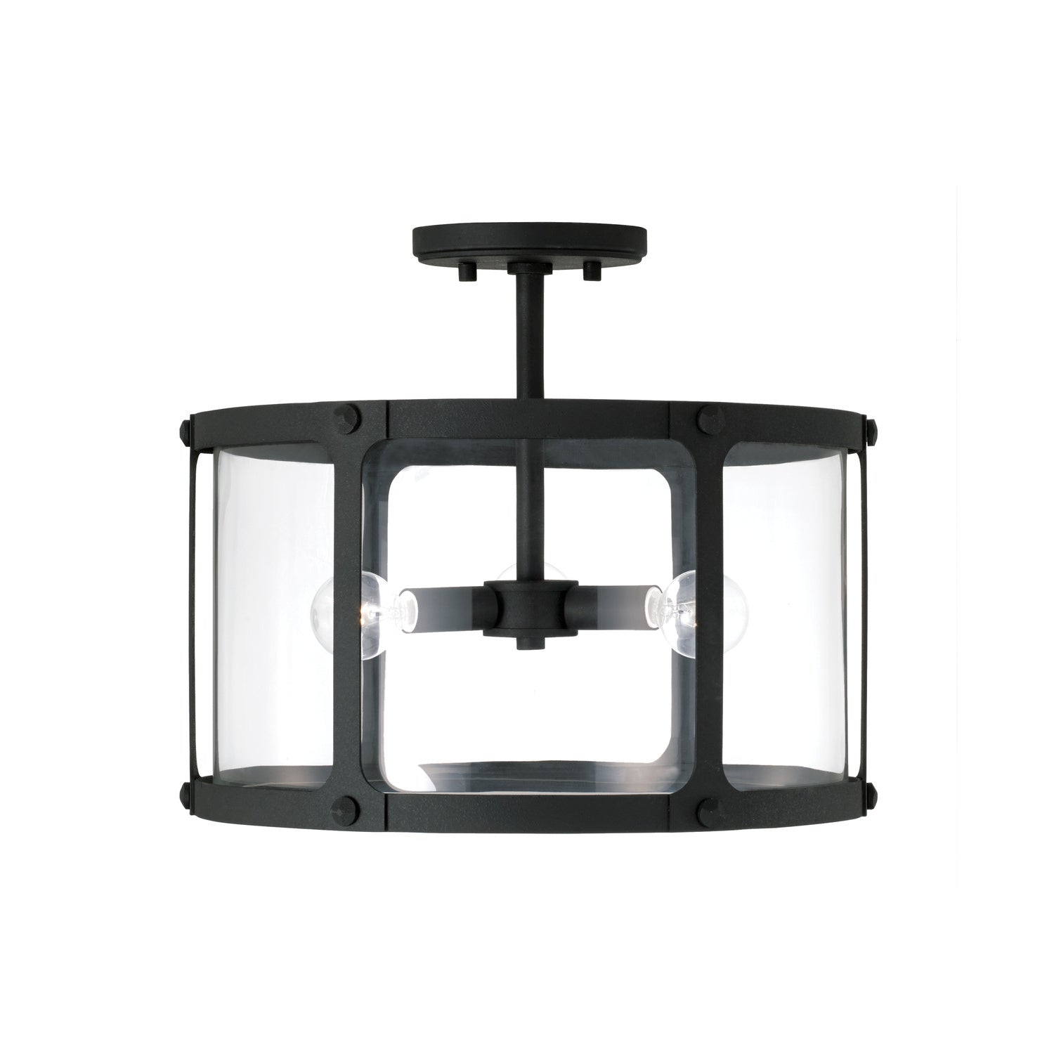 Capital Lighting - 244931BI - Three Light Semi Flush Mount - Brennen - Black Iron