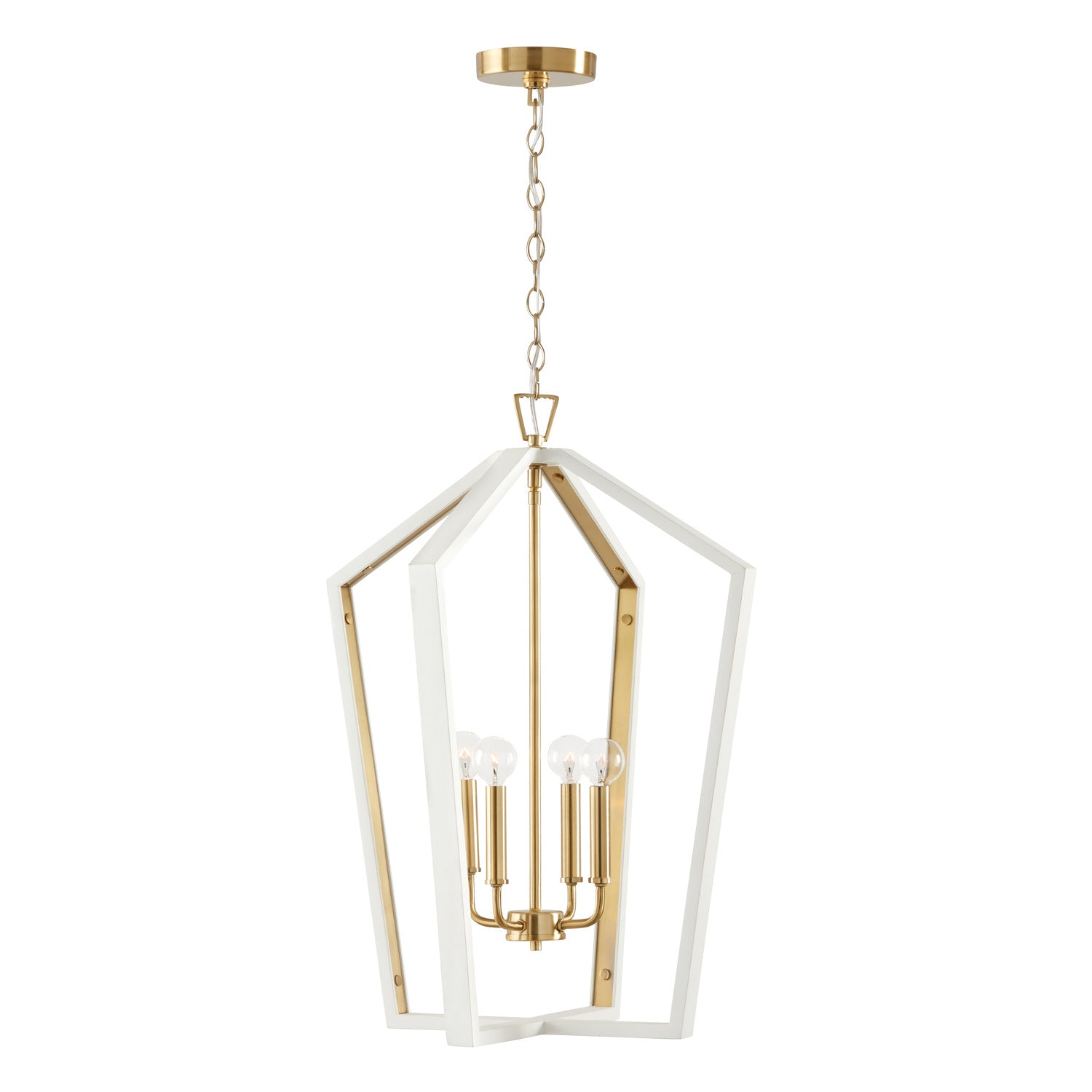Capital Lighting - 344541WM - Four Light Pendant - Maren - Flat White and Matte Brass