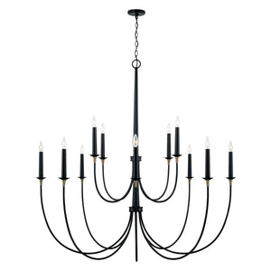 Capital Lighting - 445601KB - 12 Light Chandelier - Amara - Matte Black with Brass