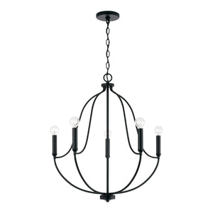 Capital Lighting - 447051MB - Five Light Chandelier - Madison - Matte Black