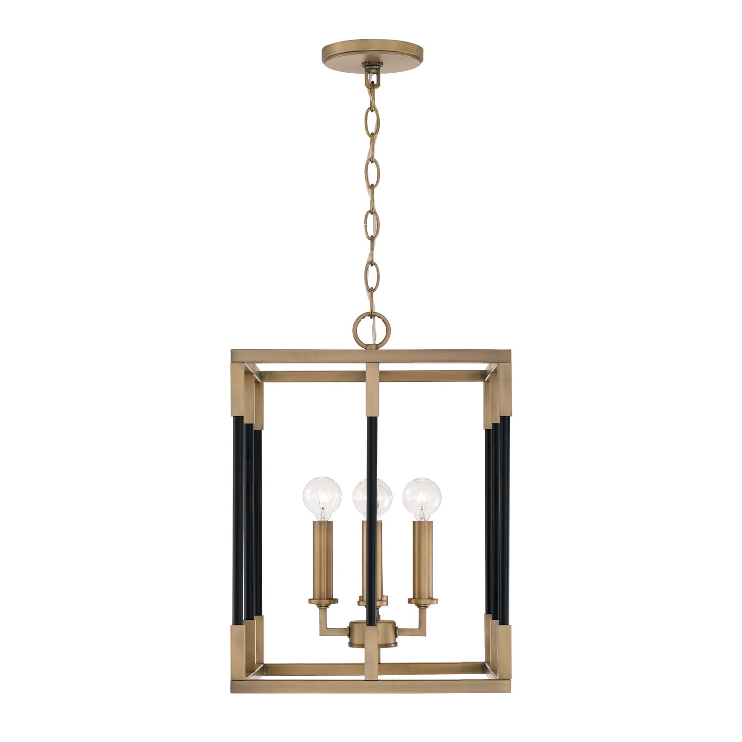 Capital Lighting - 544741AB - Four Light Foyer - Bleeker - Aged Brass and Black