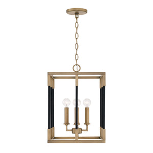 Capital Lighting - 544741AB - Four Light Foyer - Bleeker - Aged Brass and Black