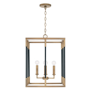 Capital Lighting - 544742AB - Four Light Foyer - Bleeker - Aged Brass and Black