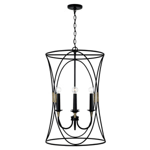 Capital Lighting - 545641KB - Four Light Foyer - Amara - Matte Black with Brass