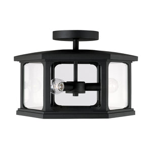 Capital Lighting - 946632BK - Three Light Outdoor Semi Flush Mount - Walton - Black