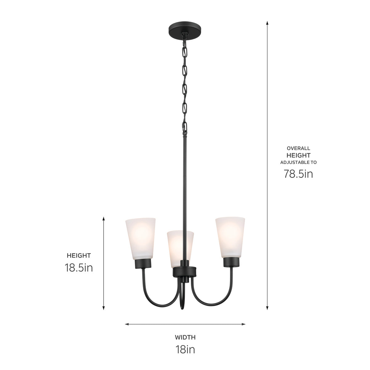 Kichler - 52442BK - Three Light Chandelier - Erma - Black