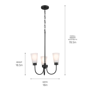 Kichler - 52442BK - Three Light Chandelier - Erma - Black