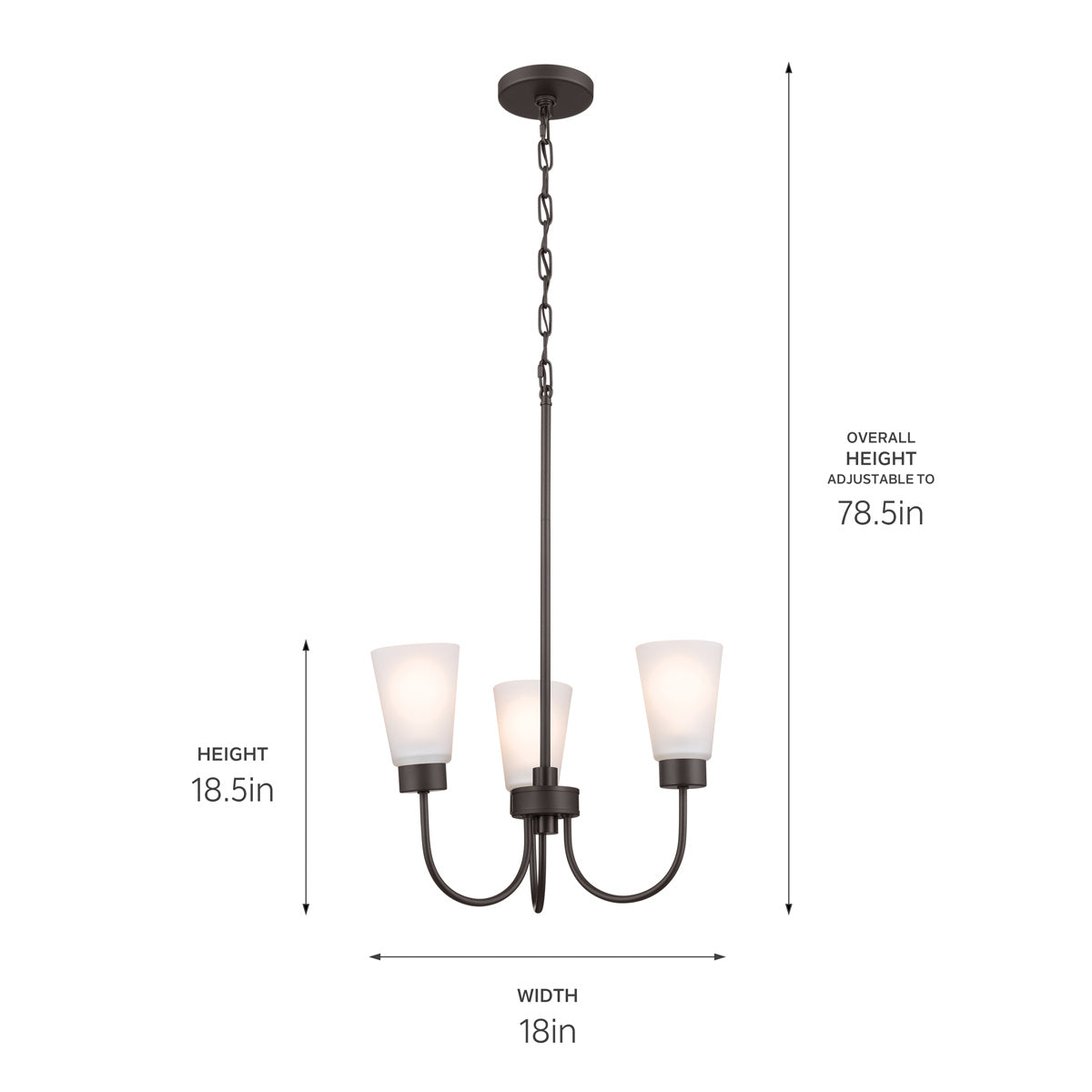 Kichler - 52442OZ - Three Light Chandelier - Erma - Olde Bronze