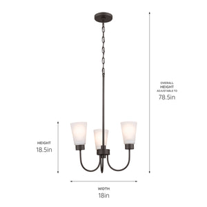 Kichler - 52442OZ - Three Light Chandelier - Erma - Olde Bronze