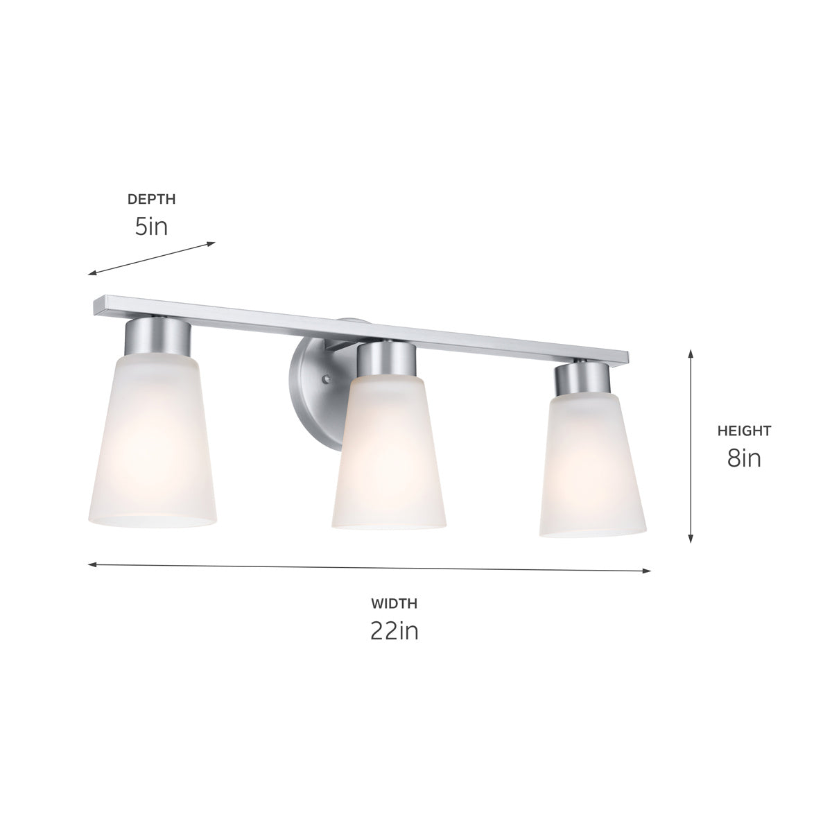 Kichler - 55121NI - Three Light Bath - Stamos - Brushed Nickel