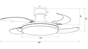 Beacon Lighting - 21066601 - 36``Ceiling Fan - Orbit - Oil Rubbed Bronze