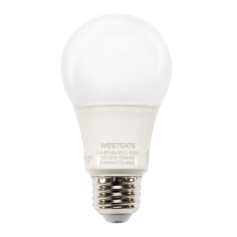 Westgate - A19-40PK-9W-30K-D - Light Bulb - White